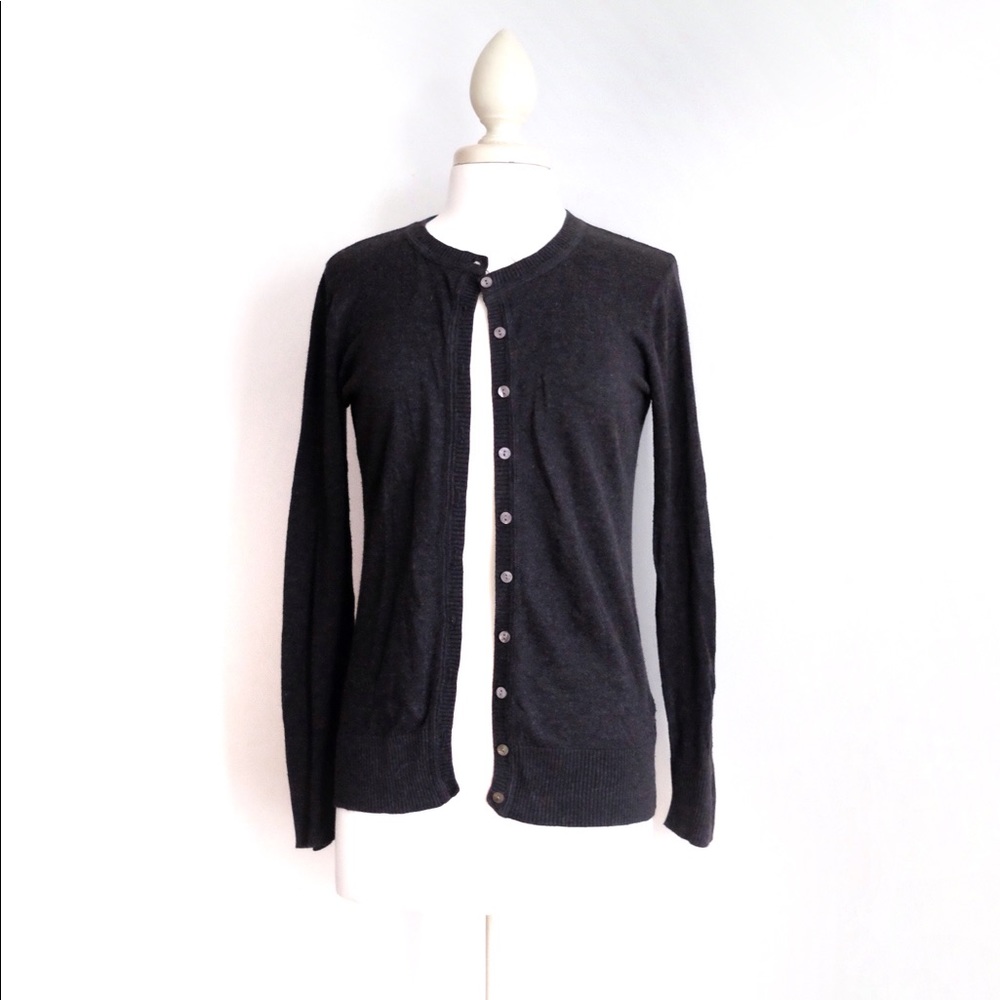 BCBG  Maxazria Lightweight Charcoal Gray Cardigan
